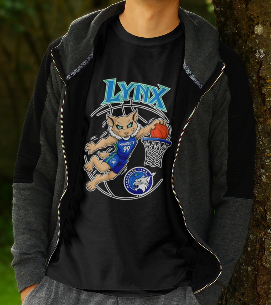 Minnesota Lynx 99 Cartoon Dunking Basketball Player T-Shirt