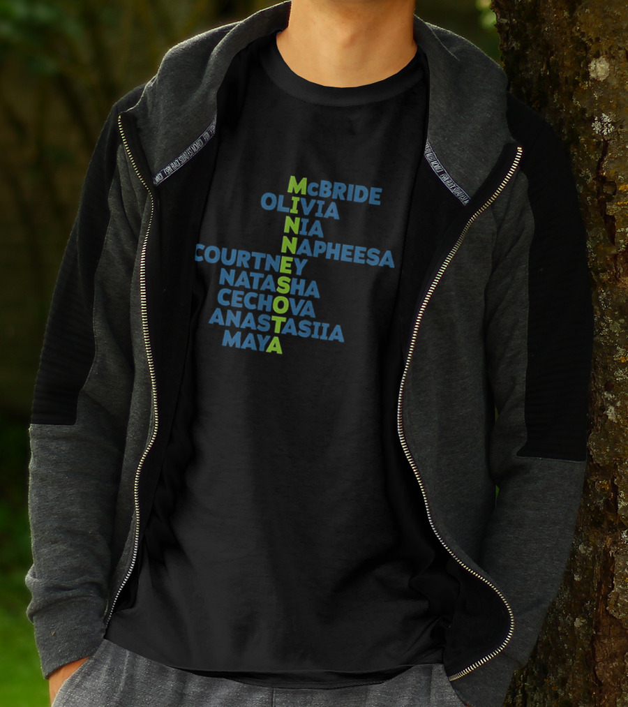 Minnesota Lynx WNBA Basketball Player Names McBride Olivia Nia Napheesa Courtney Natasha Cechova Anastasia Maya T-Shirt