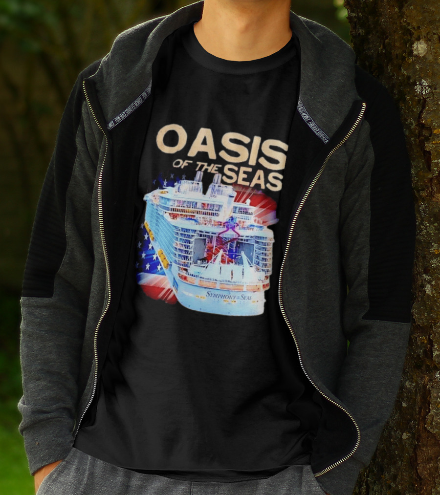 Oasis Of The Seas Symphony Cruise Ship American Flag T-Shirt