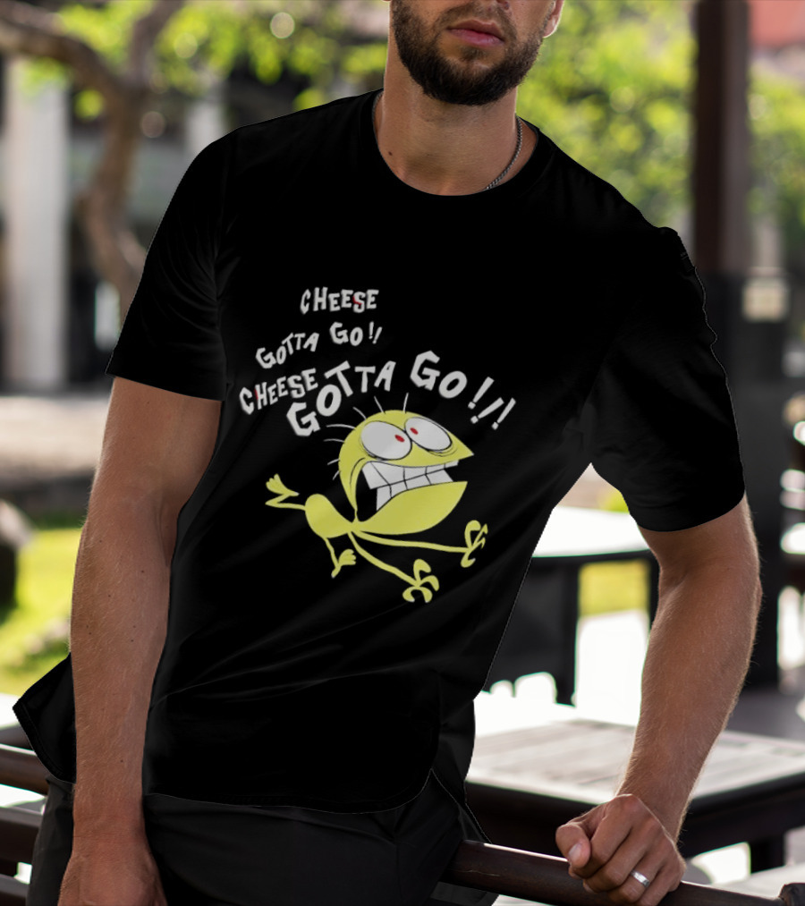 Cheese Gotta Go!! Yellow Cartoon Imaginary Friend T-Shirt