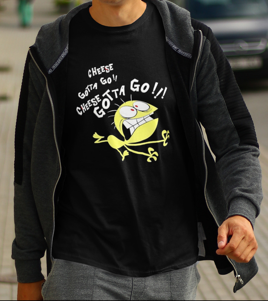 Cheese Gotta Go!! Yellow Cartoon Imaginary Friend T-Shirt