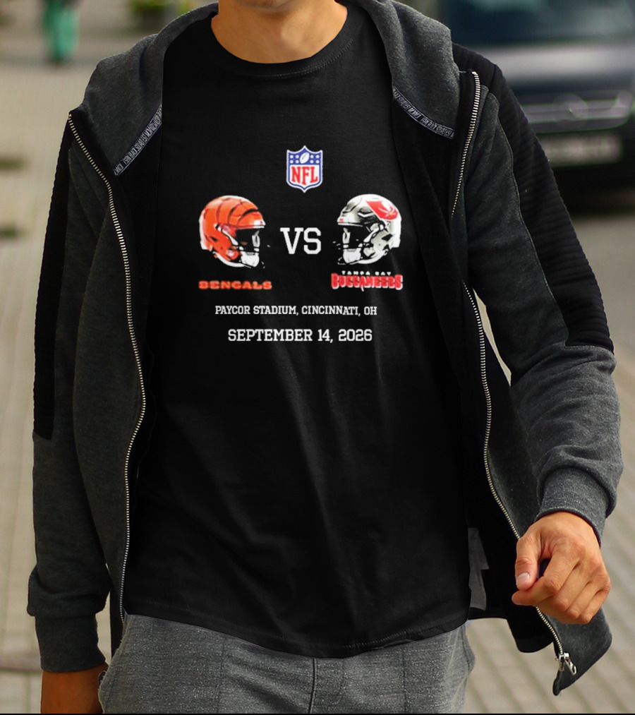 Cincinnati Bengals Vs Tampa Bay Buccaneers NFL Paycor Stadium September 14 2026 T-Shirt