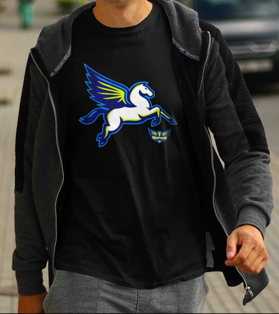 Dallas Wings Pegasus Bold Icon Blue Green T-Shirt