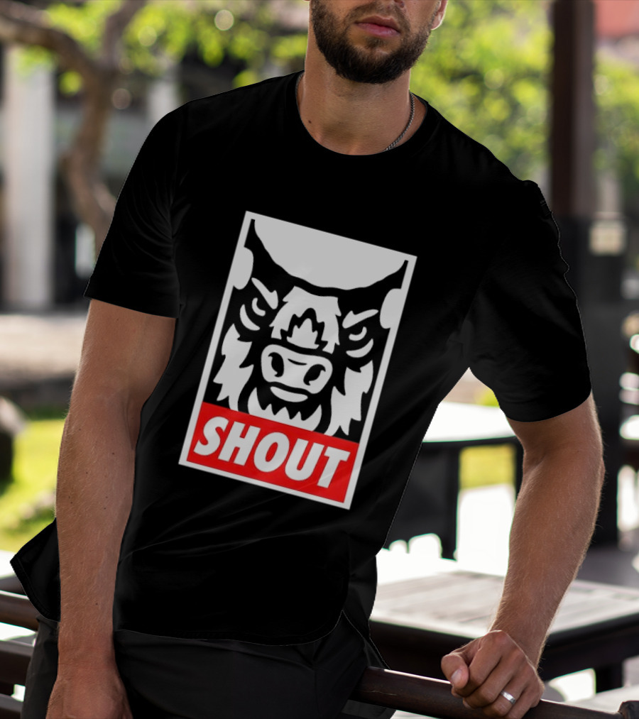 Shout Buffalo Bison Stylized Face T-Shirt