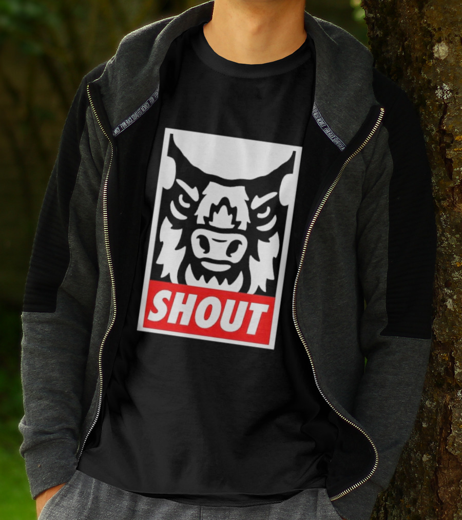 Shout Buffalo Bison Stylized Face T-Shirt