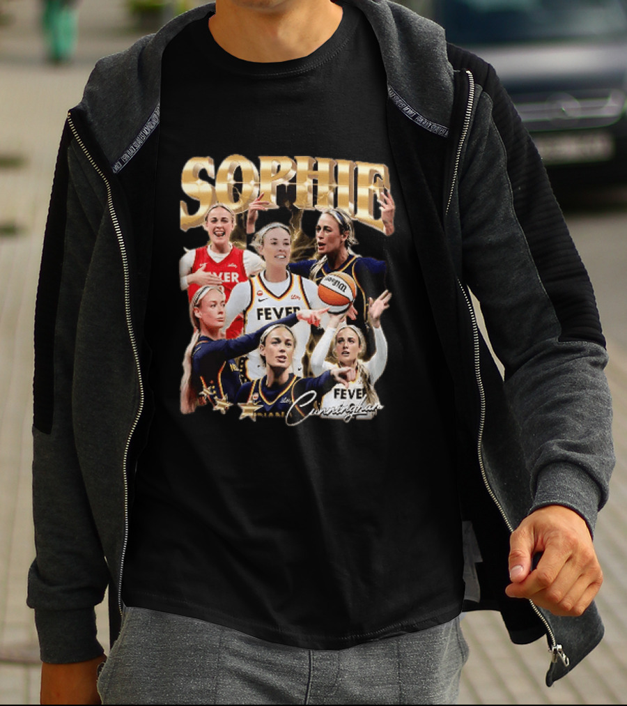 Sophie Cunningham Indiana Fever Basketball Star Collage T-Shirt