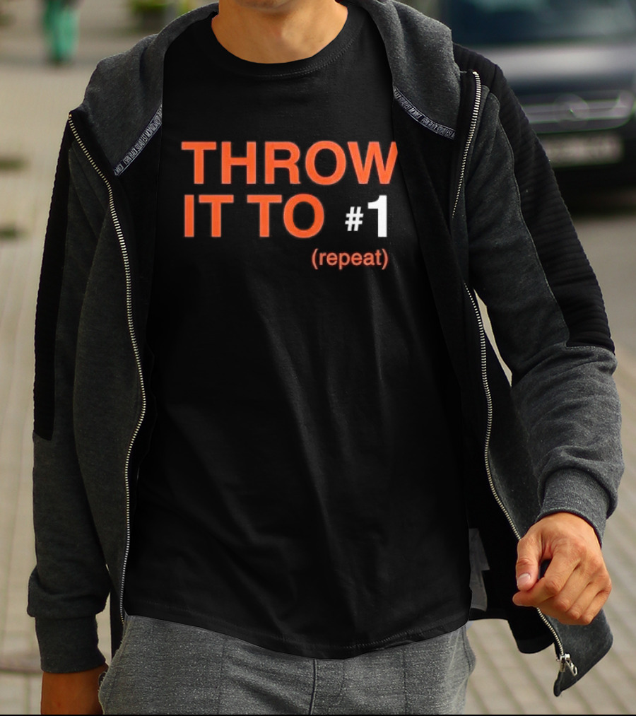 Throw It To Number 1 Repeat Orange White Black T-Shirt