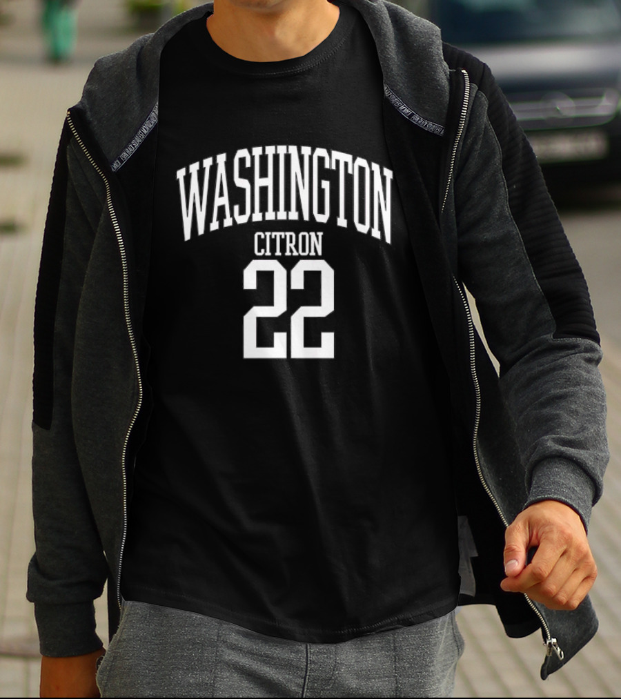 Washington Citron 22 Arched Lettering White Jersey Number T-Shirt