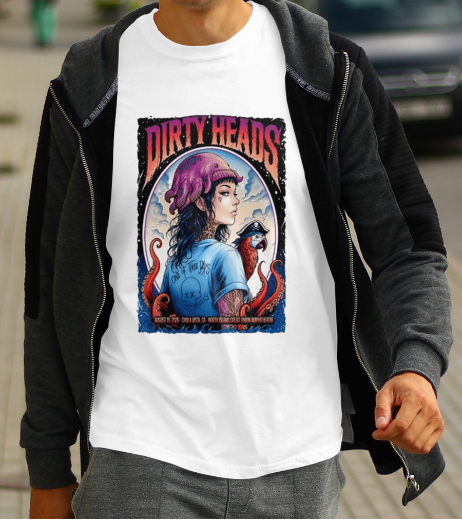 Dirty Heads One Of Those Days Pirate Octopus North Island Credit Union Amphitheatre Chula Vista CA Aug 19 2026 T-Shirt