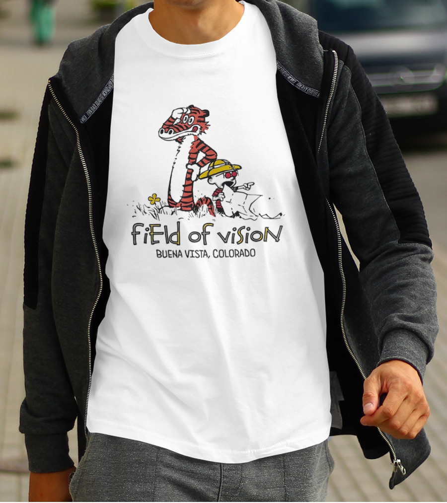 Field Of Vision Cartoon Boy Tiger Buena Vista Colorado T-Shirt