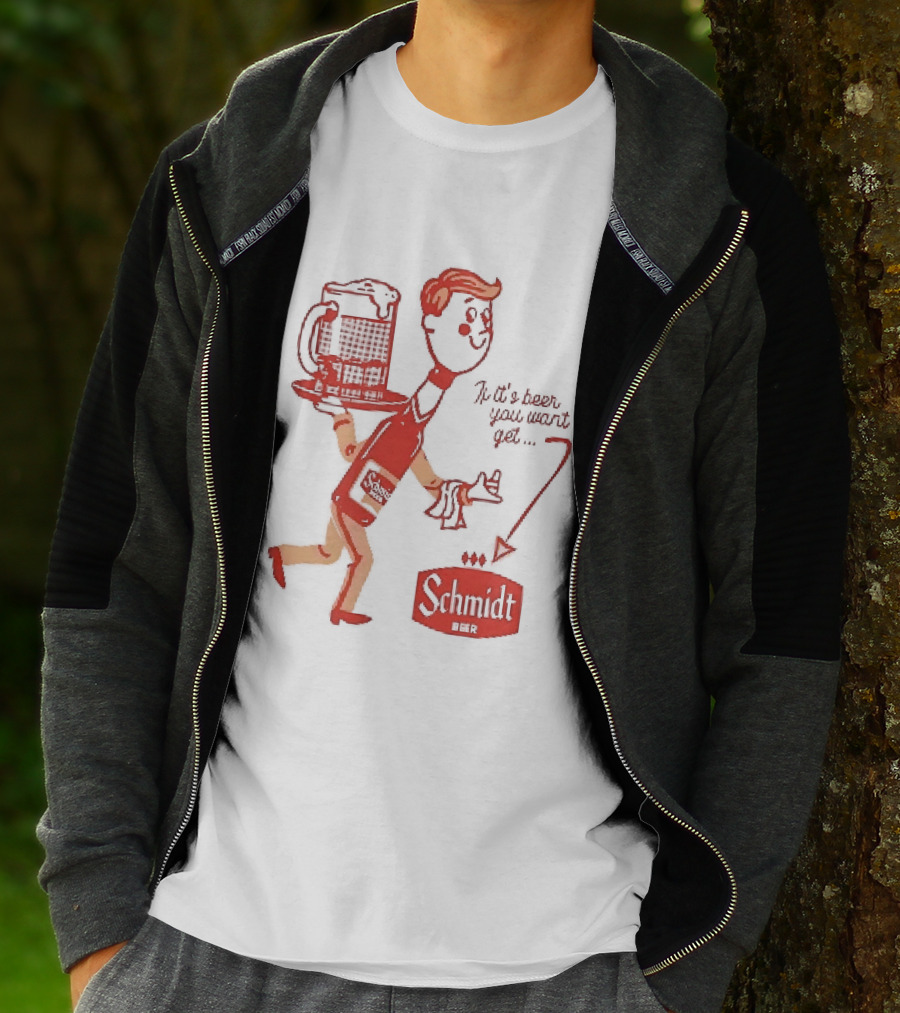 Schmidt Beer Retro Cartoon Character With T-Shirt