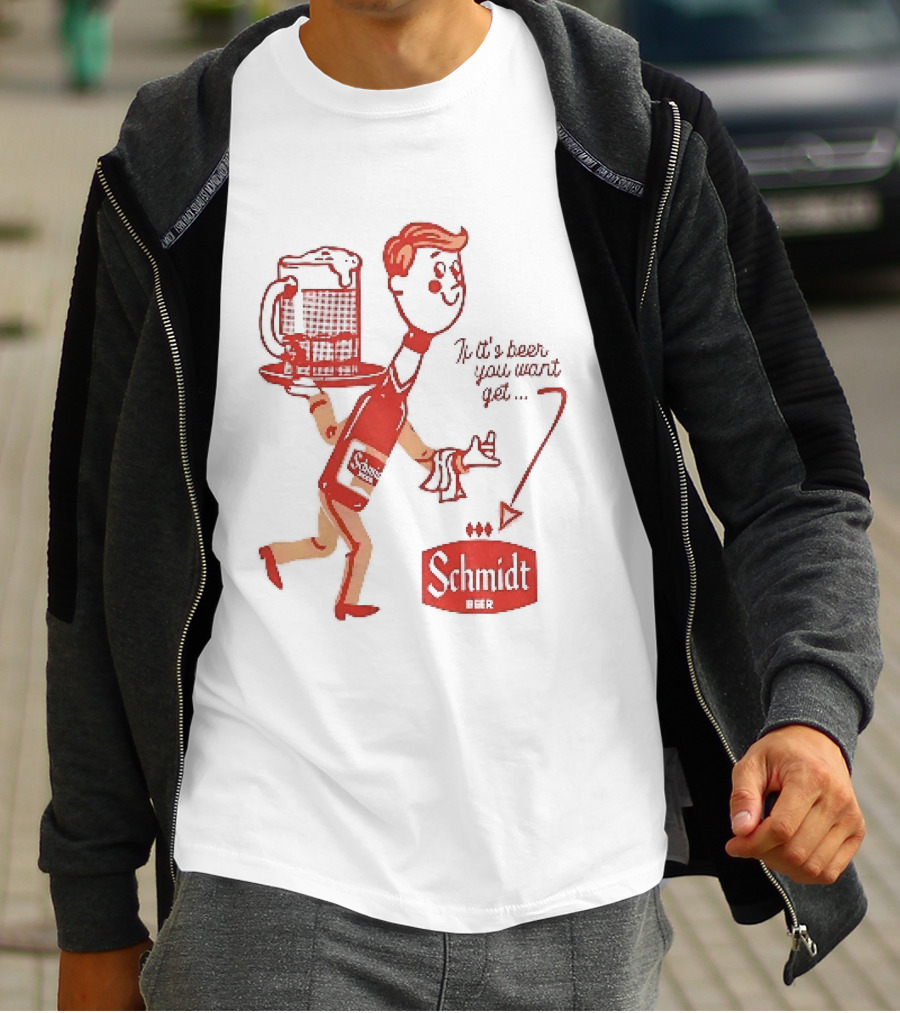 Schmidt Beer Retro Cartoon Character With T-Shirt