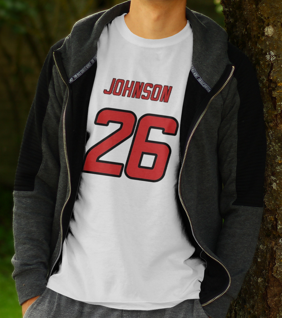 Johnson 26 Red Athletic Jersey Number Sports T-Shirt