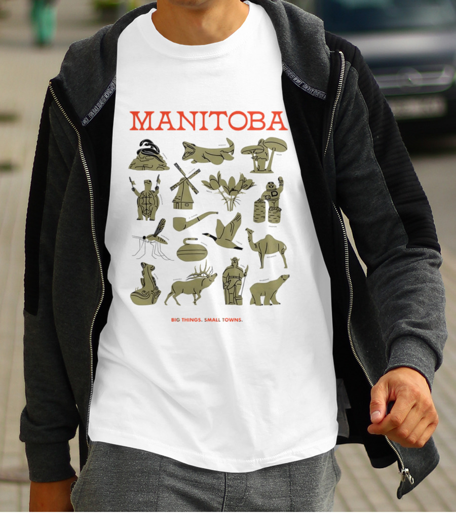 Manitoba Roadside Attractions Big Things Small Towns Statues Gold T-Shirt