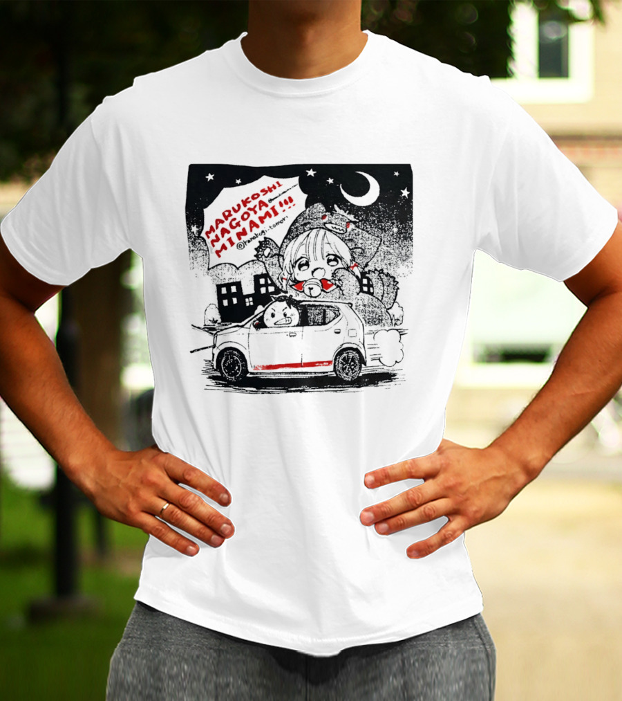 Marukoshi Nagoya Minami Kanakoji Tomori Angry Driver Hatchback Car Manga Style Night Scene T-Shirt