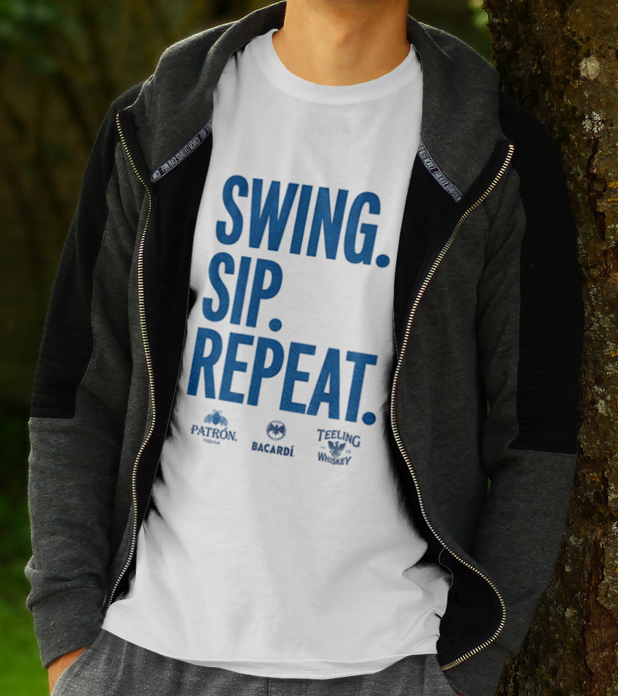 Swing Sip Repeat Patron Bacardi Teeling Whiskey T-Shirt