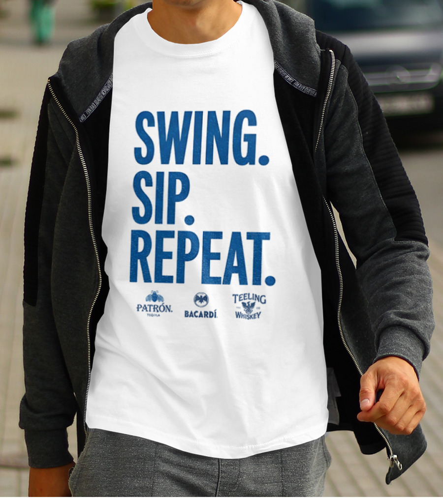 Swing Sip Repeat Patron Bacardi Teeling Whiskey T-Shirt