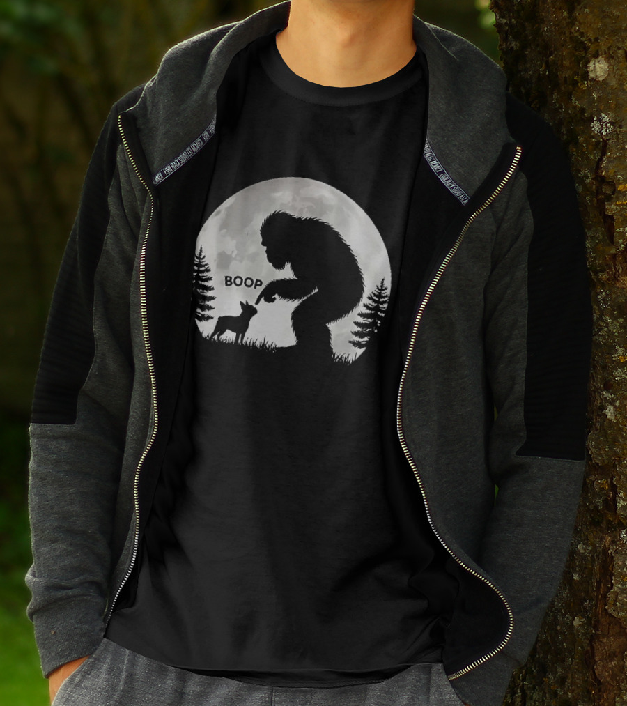 Bigfoot Boop Moonlight Boston Terrier T-Shirt