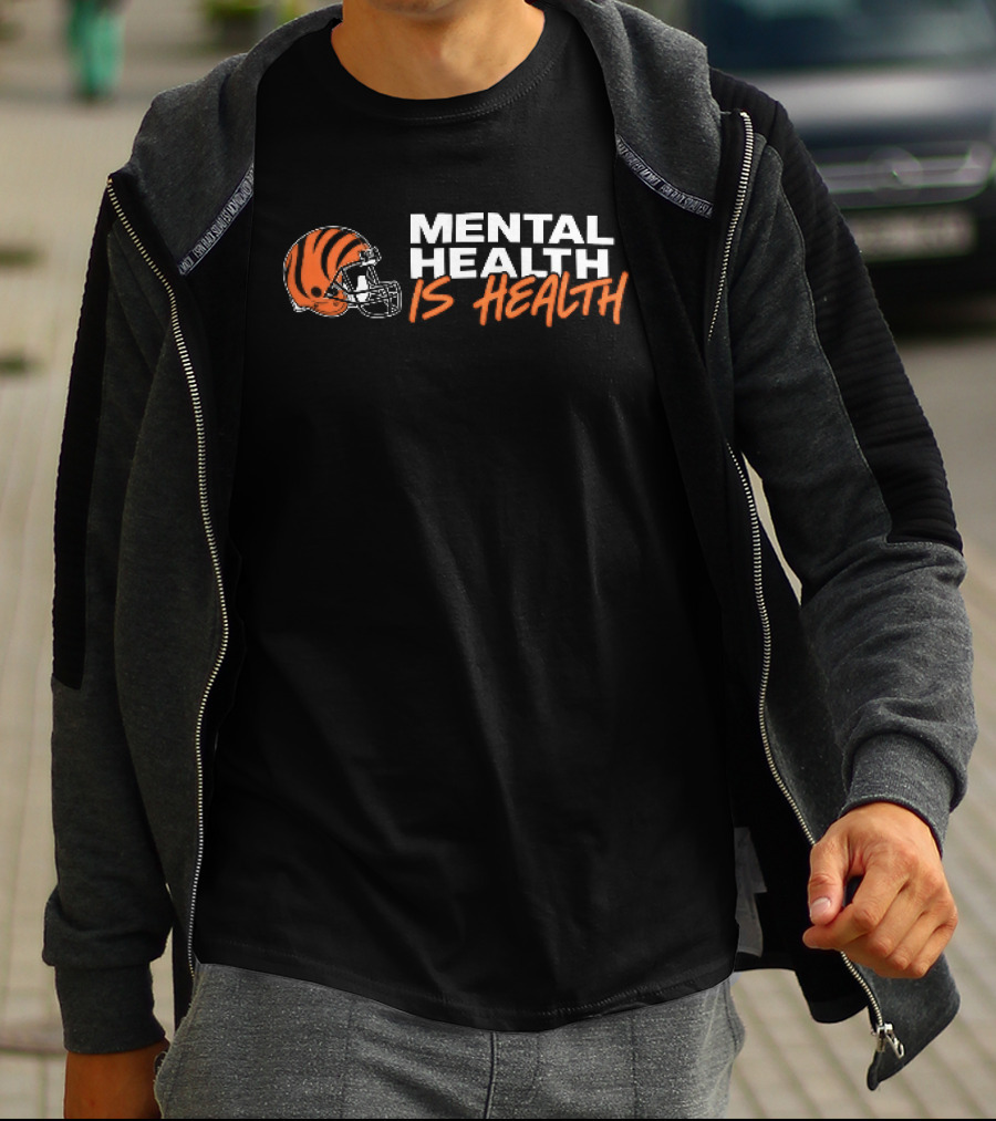 Cincinnati Bengals Mental Health Is Health Football Helmet T-Shirt
