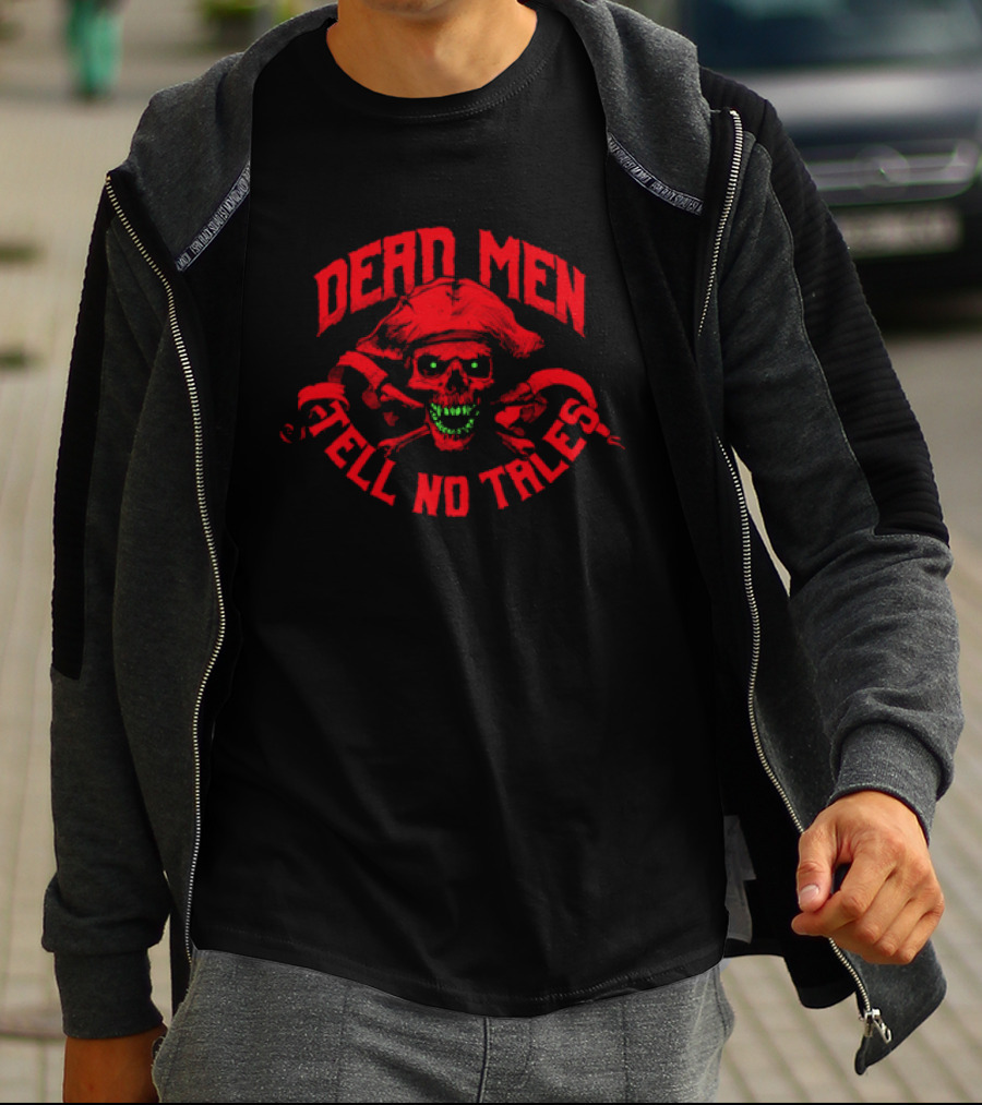 Dead Men Tell No Tales Skull With Bandana And Crossbones T-Shirt