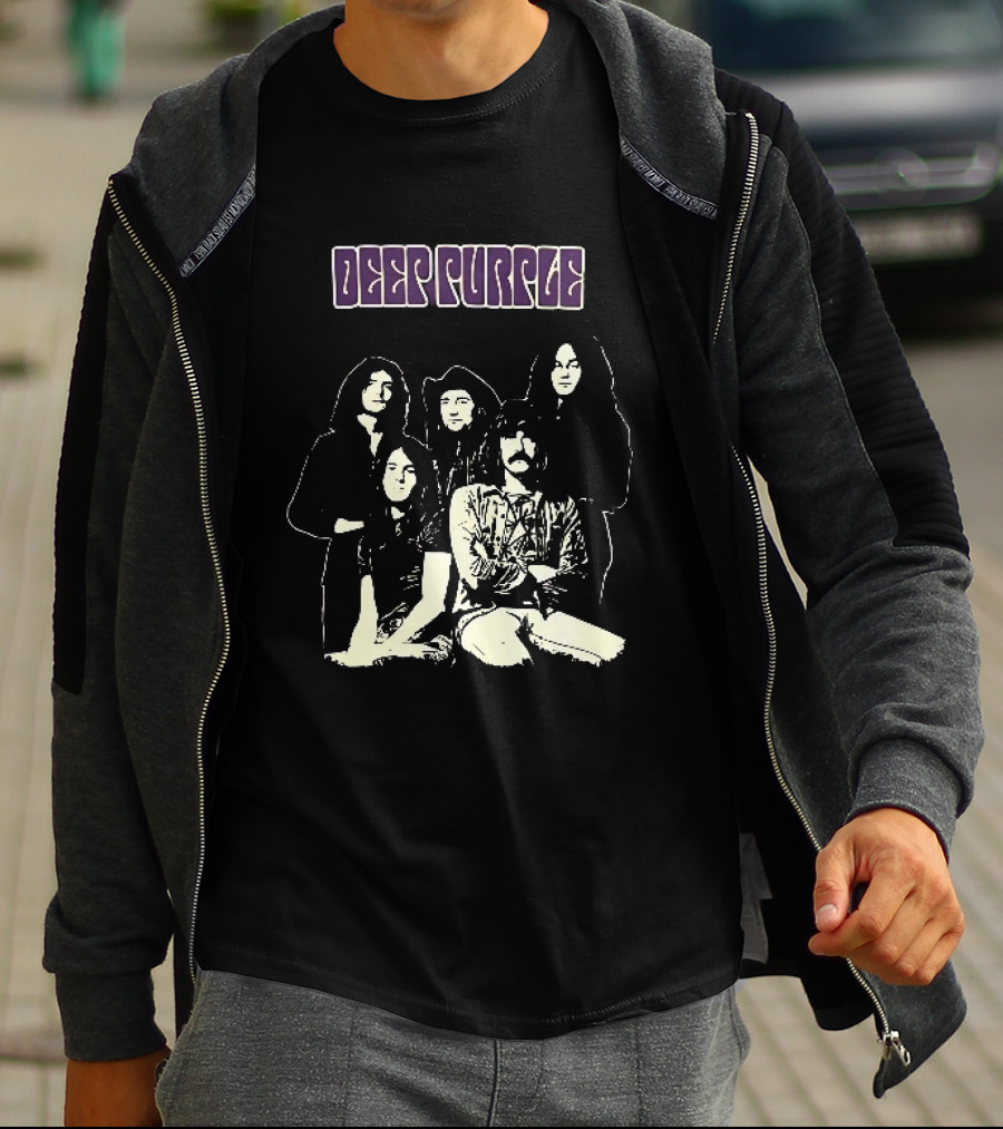 Deep Purple Band Members High Contrast Stencil Group Image T-Shirt