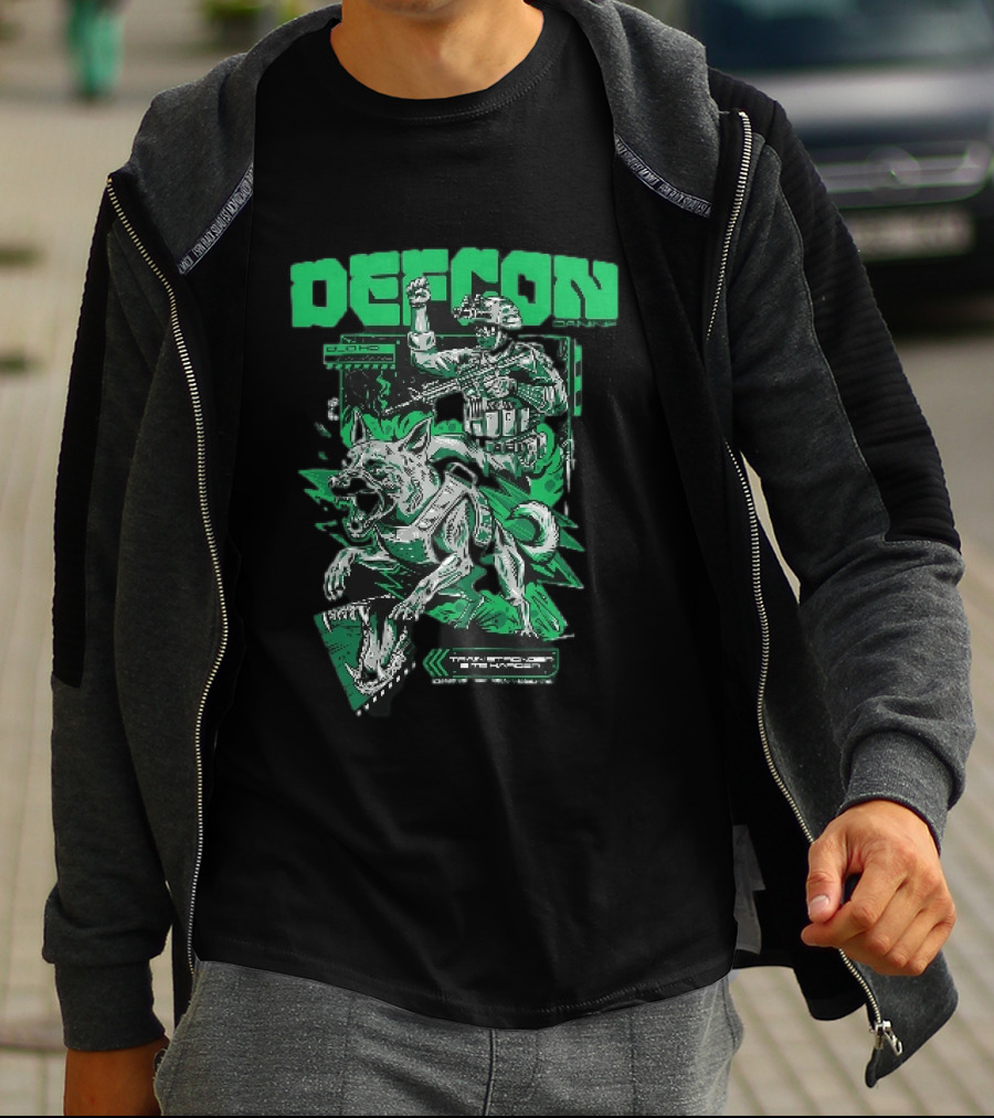 Defcon Tactical K9 Train Stronger Bite Harder Dog Soldier Night Vision T-Shirt