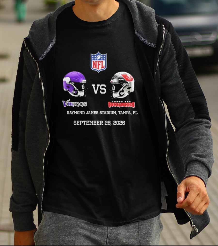 Minnesota Vikings Vs Tampa Bay Buccaneers NFL Raymond James Stadium Tampa FL September 28 2026 T-Shirt