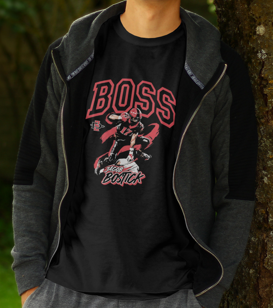 Jacob Bostick Boss San Diego State Aztecs Football 17 T-Shirt