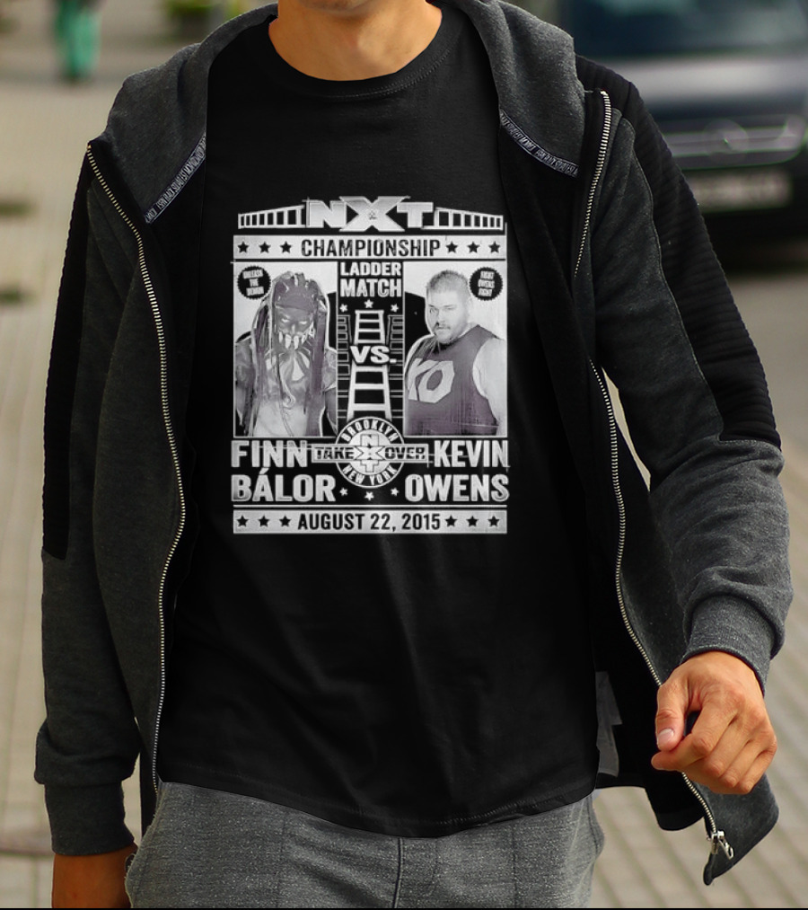 NXT Championship Ladder Match Finn Balor Vs Kevin Owens August 22 2015 T-Shirt