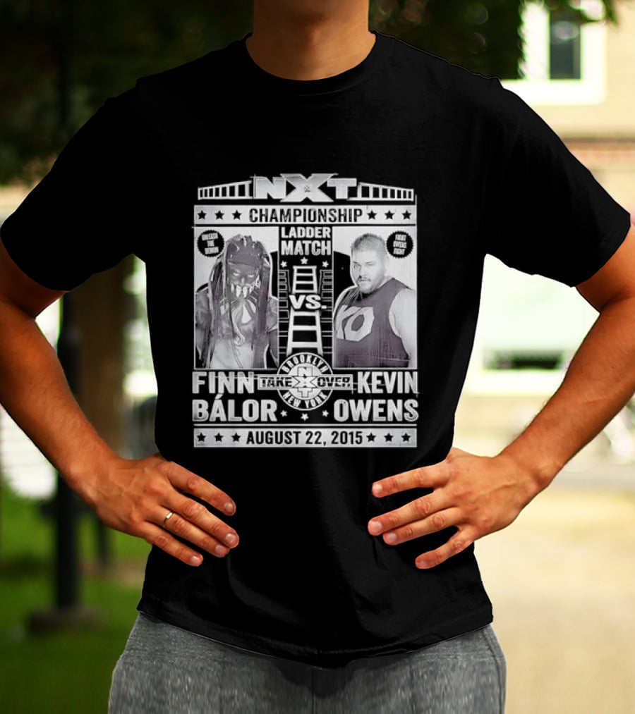NXT Championship Ladder Match Finn Balor Vs Kevin Owens August 22 2015 T-Shirt