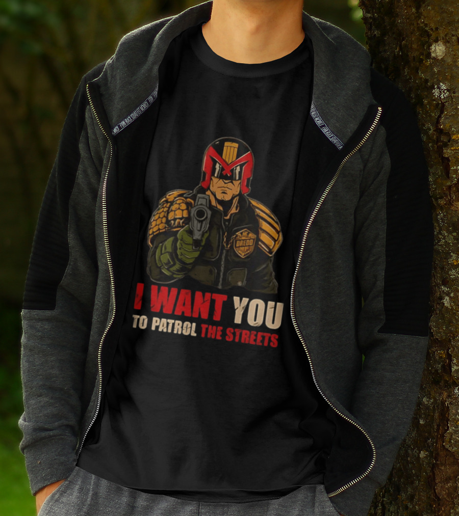 Judge Dredd I Want You To Patrol The Streets Vintage Comic T-Shirt