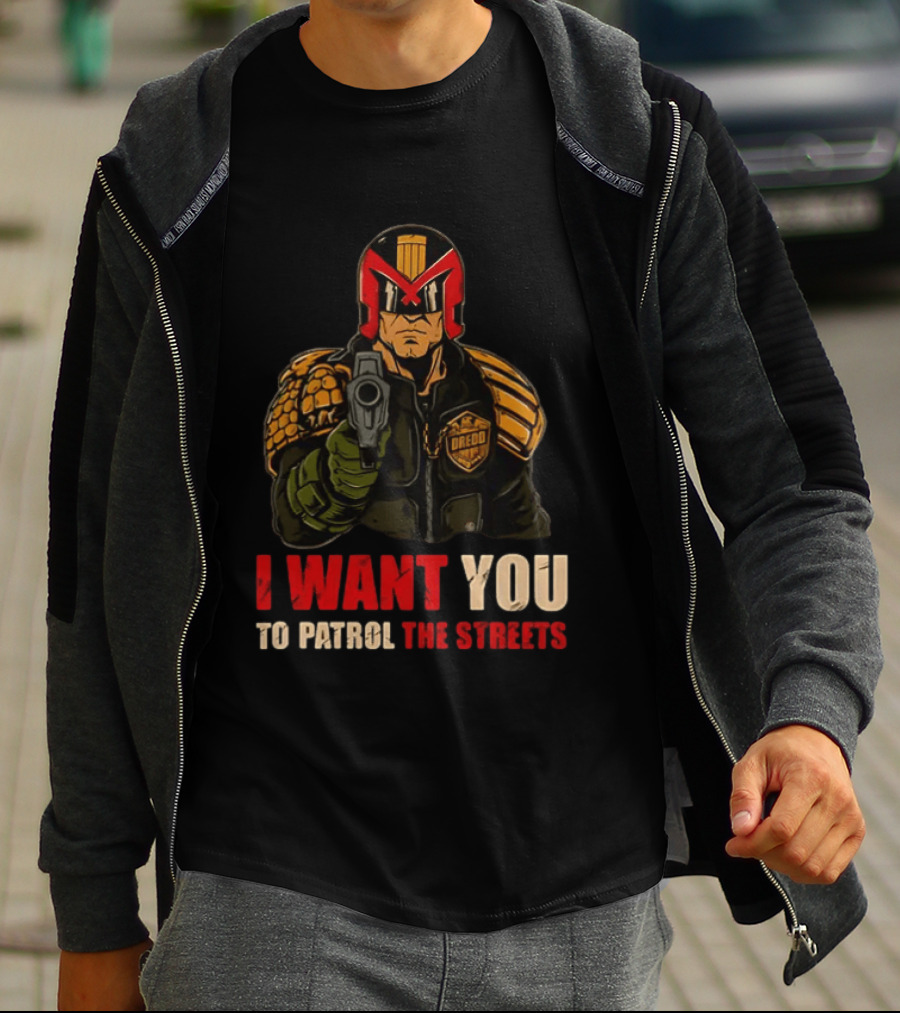 Judge Dredd I Want You To Patrol The Streets Vintage Comic T-Shirt