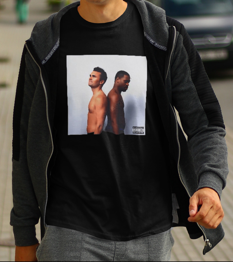 Kirk X Floyd Parental Advisory Album Cover Featuring Two Men Back To Back T-Shirt