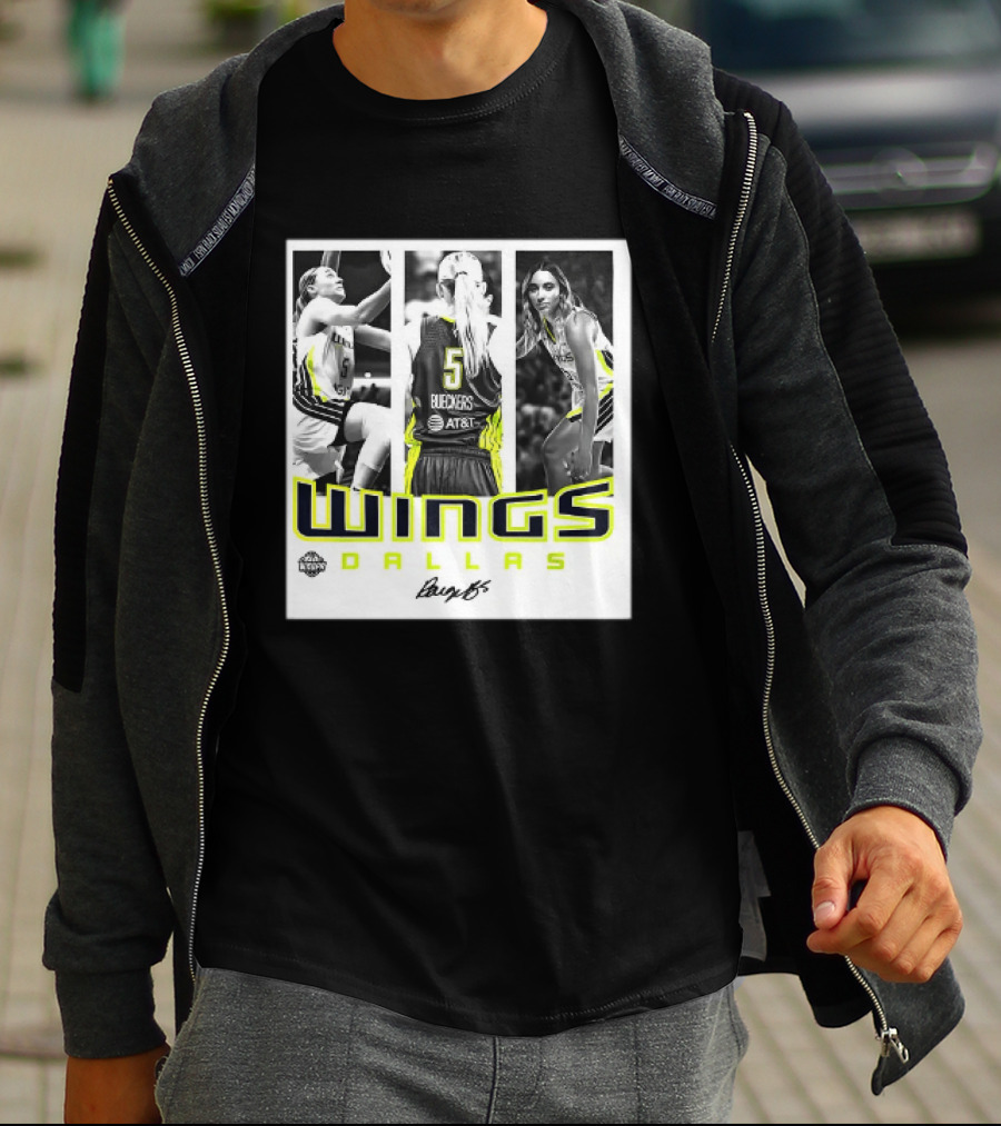 Wings Dallas Paige Bueckers Team Player 5 Basketball Hustle WNBA T-Shirt