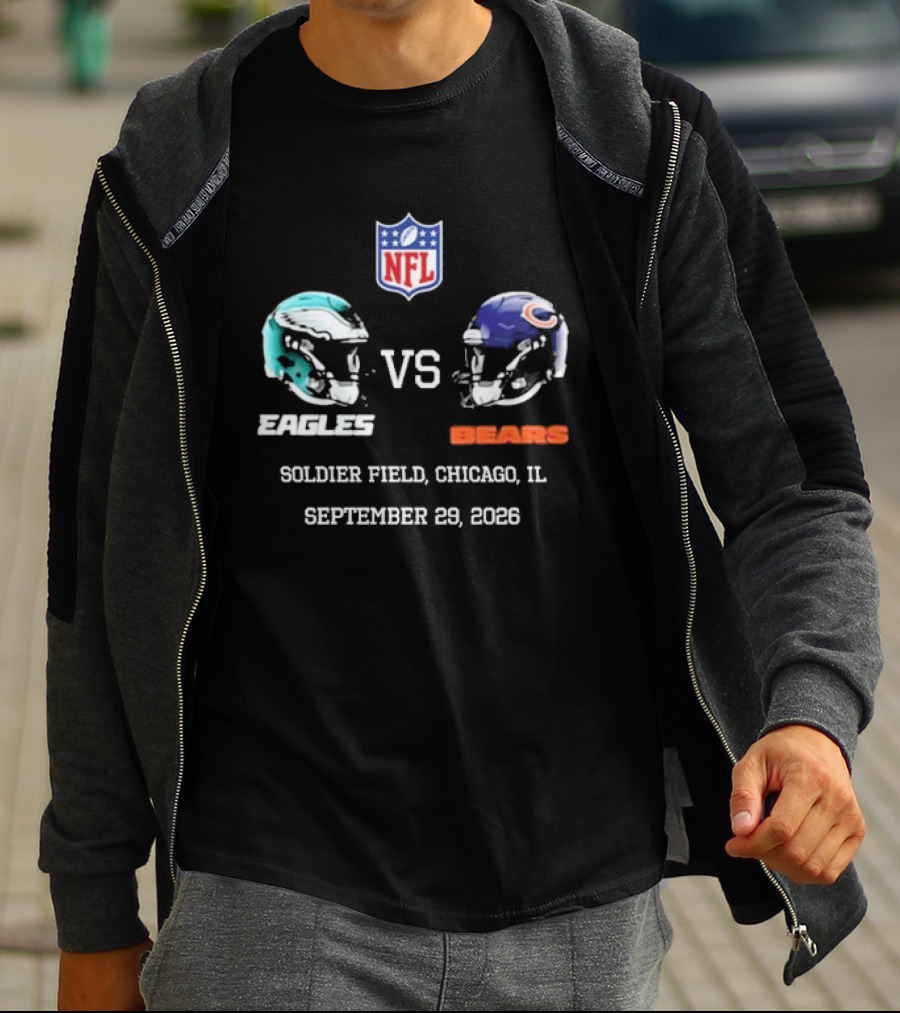 Philadelphia Eagles Vs Chicago Bears NFL Soldier Field Chicago IL September 29 2026 T-Shirt