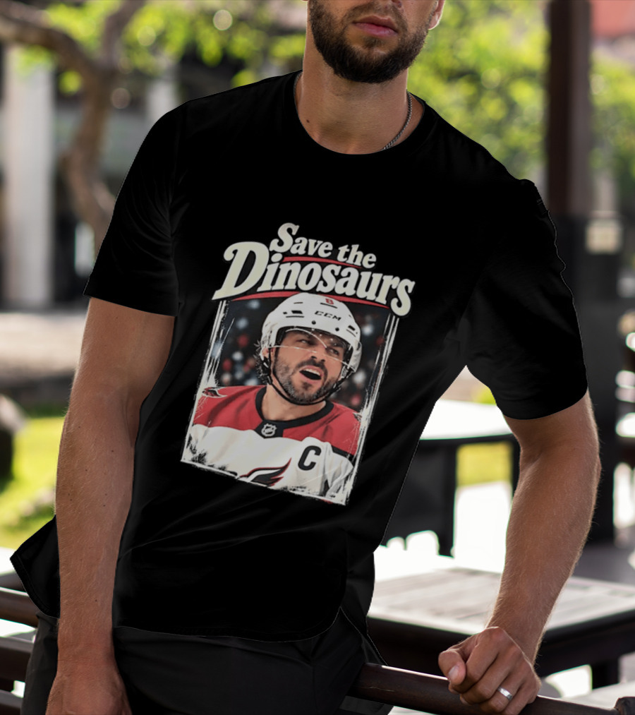 Save The Dinosaurs Hockey Captain With C Jersey T-Shirt
