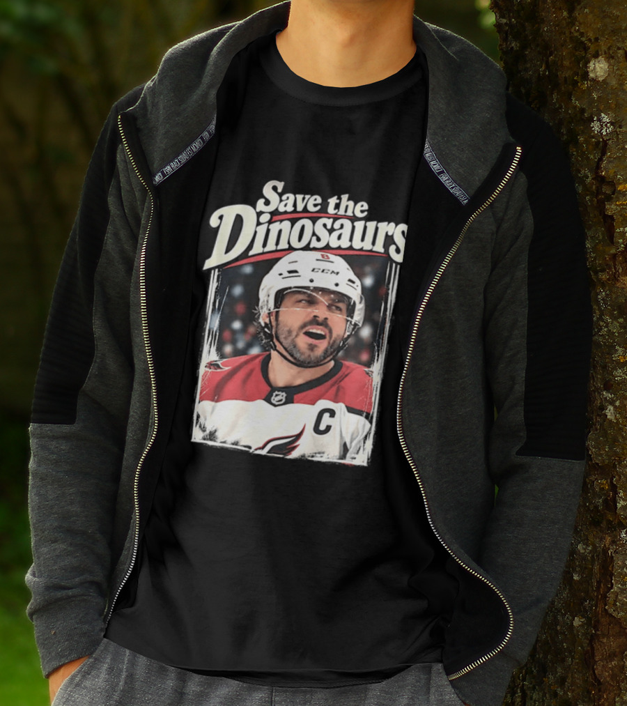 Save The Dinosaurs Hockey Captain With C Jersey T-Shirt