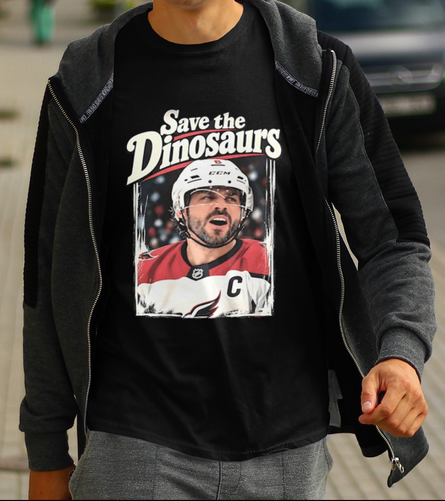 Save The Dinosaurs Hockey Captain With C Jersey T-Shirt