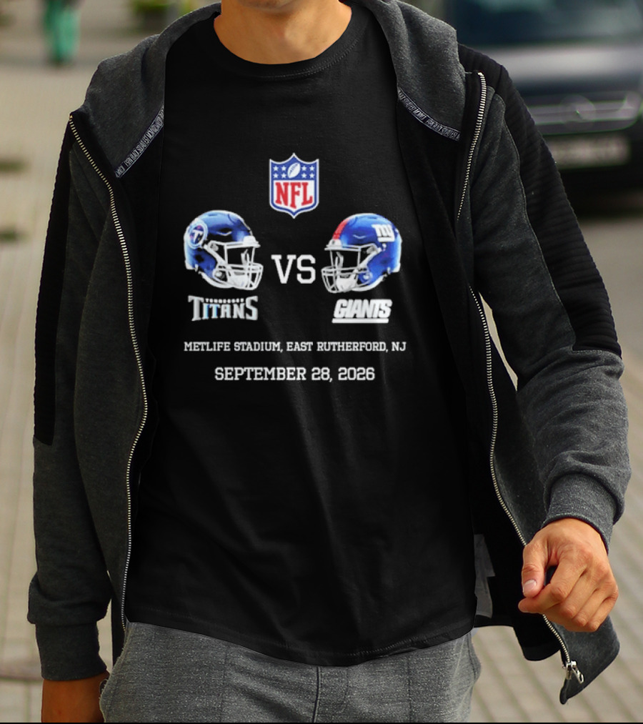 NFL Tennessee Titans Vs New York Giants MetLife Stadium East Rutherford NJ September 28 2026 T-Shirt