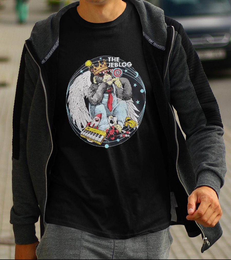 The Jeblogs Monkey Wings Crown Lollipop And Countdown Rocket T-Shirt