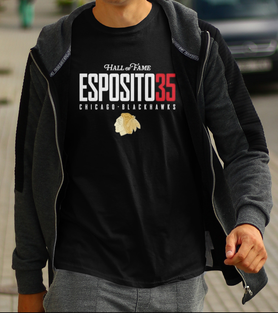 Hall Of Fame Esposito 35 Chicago Blackhawks T-Shirt