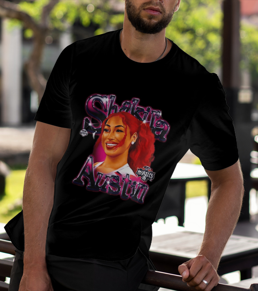 Shakira Austin Washington Mystics WNBA Red Hair T-Shirt