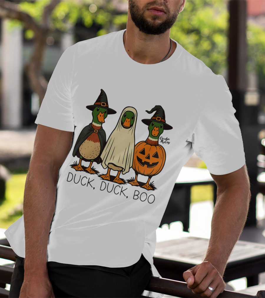 Duck Duck Boo Halloween 2026 Duck Trio In Costumes T-Shirt