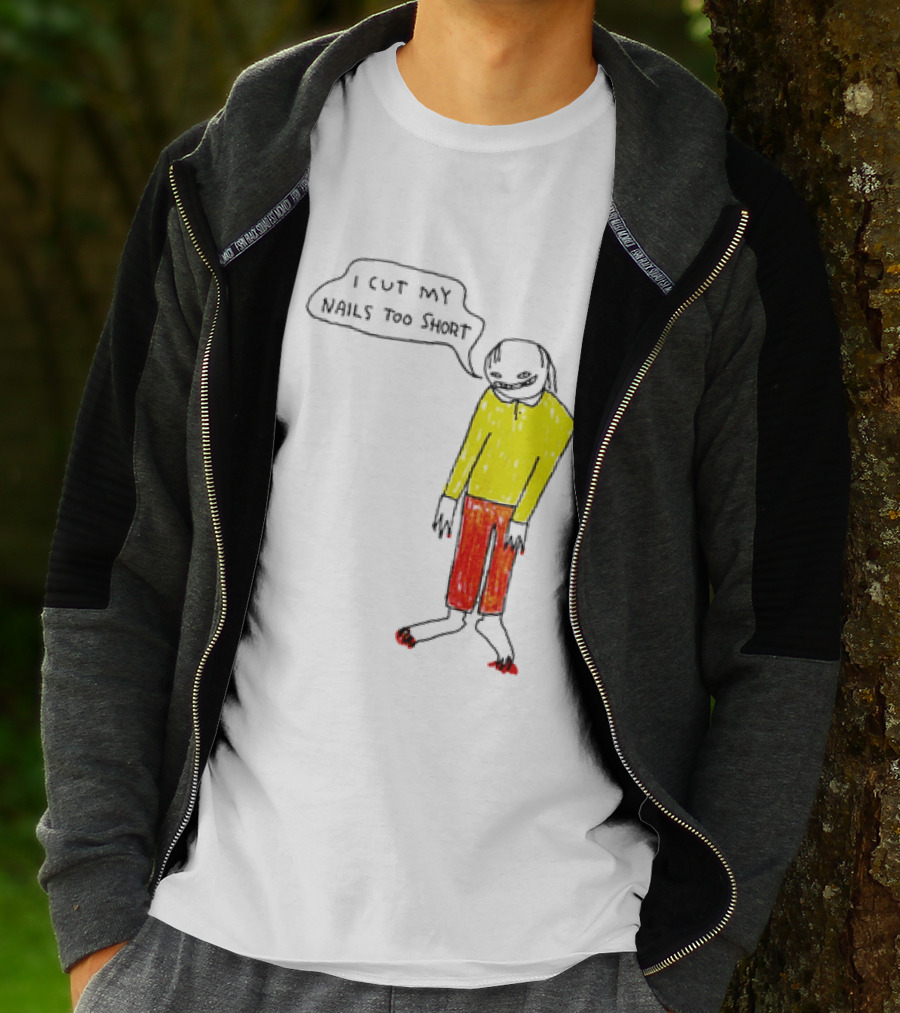I Cut My Nails Too Short Yellow Red T-Shirt