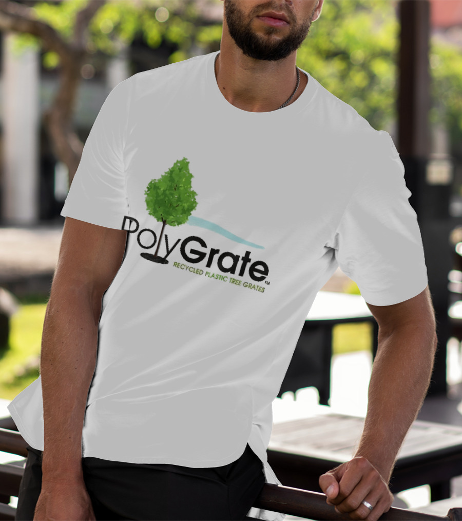 PolyGrate Recycled Plastic Tree Grates Green Foliage Blue Wave T-Shirt