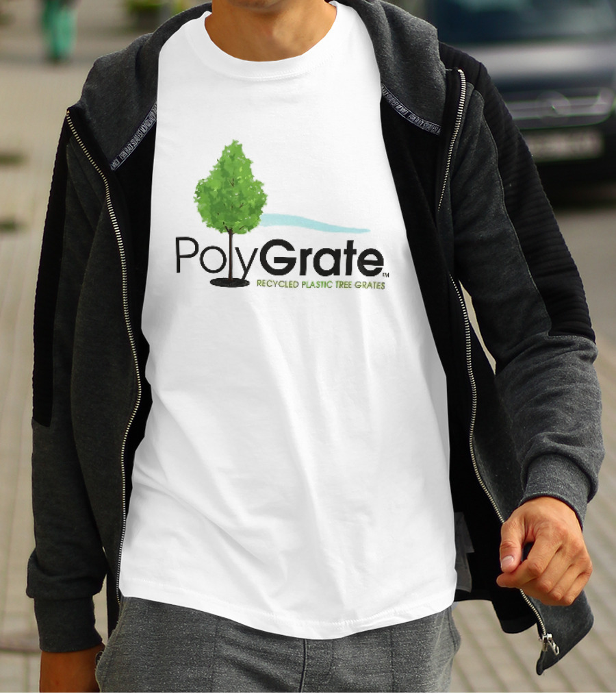 PolyGrate Recycled Plastic Tree Grates Green Foliage Blue Wave T-Shirt