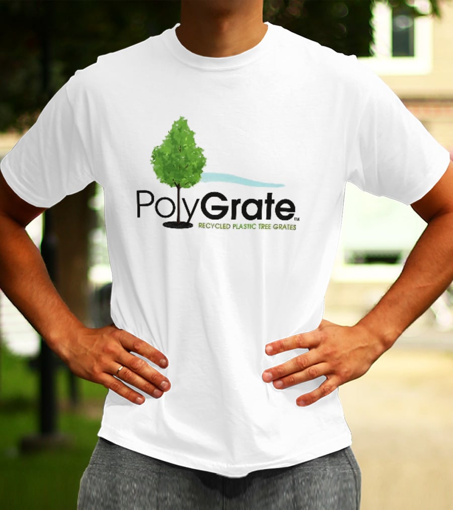 PolyGrate Recycled Plastic Tree Grates Green Foliage Blue Wave T-Shirt