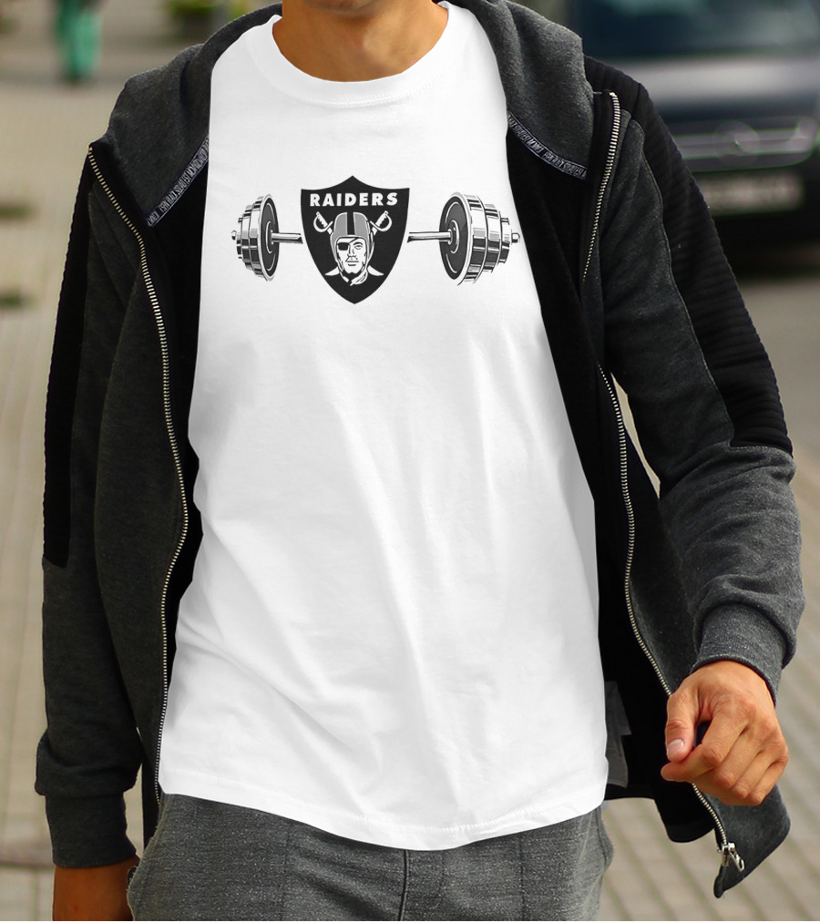 Las Vegas Raiders 2026 Barbell Fitness Fan Gear T-Shirt