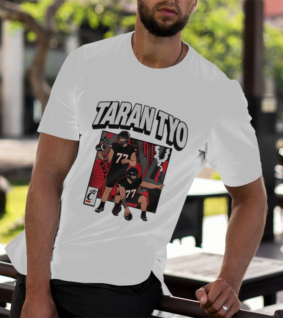 Taran Tyo Cincinnati Bearcats Football Players Number 77 T-Shirt