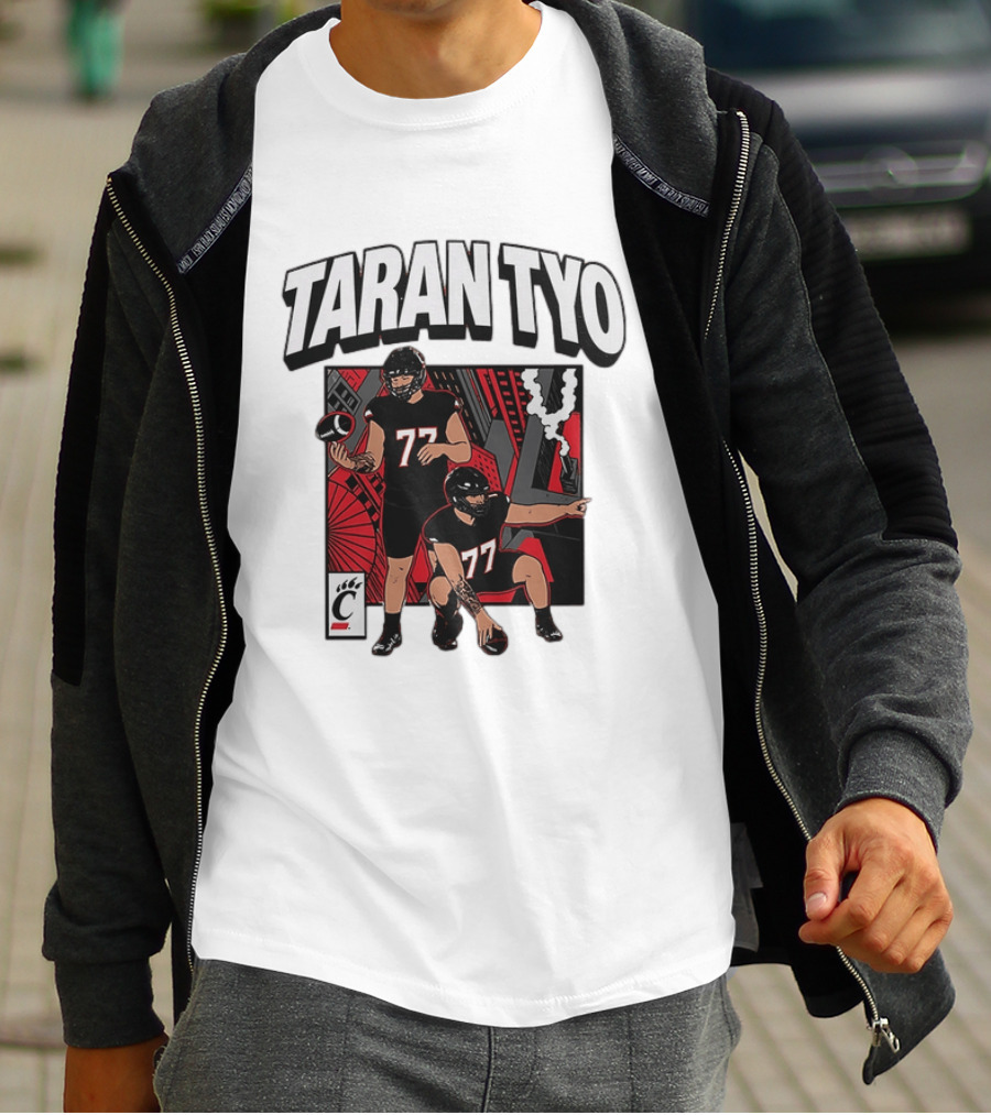 Taran Tyo Cincinnati Bearcats Football Players Number 77 T-Shirt
